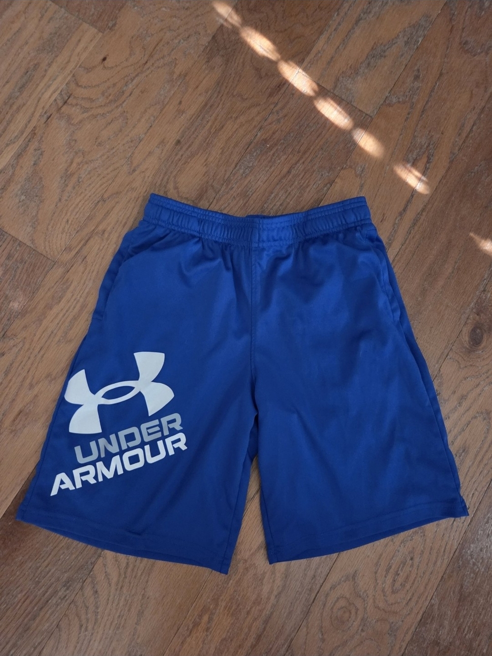 Under Armour Boys Royal Blue Athletic Shorts with Logo